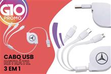 Cabo USB Retrátil 3 em 1 - 10BR10338